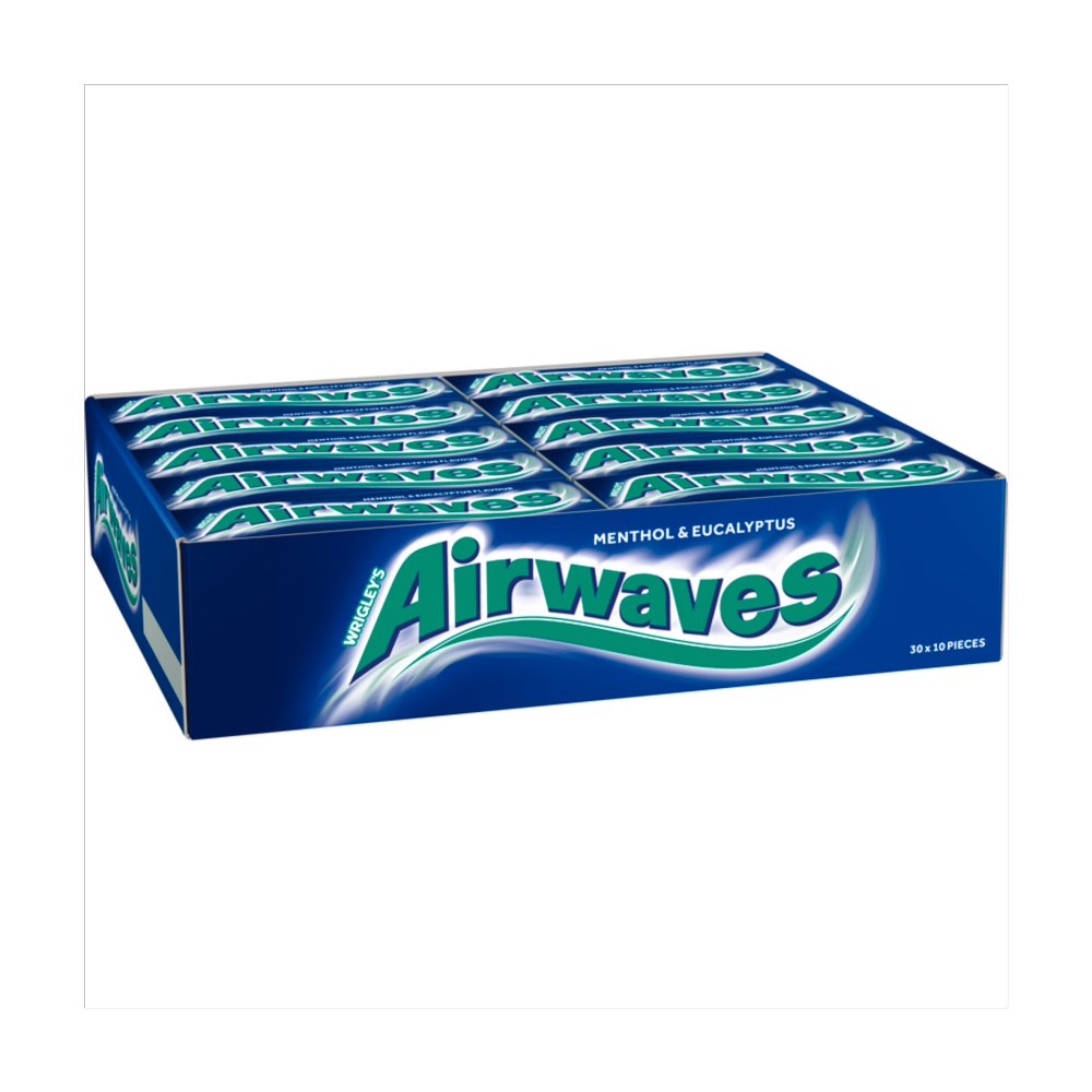 AIRWAVES Menthol & Eucalyptus flavour Sugar Free Chewing Gum 10 Pieces